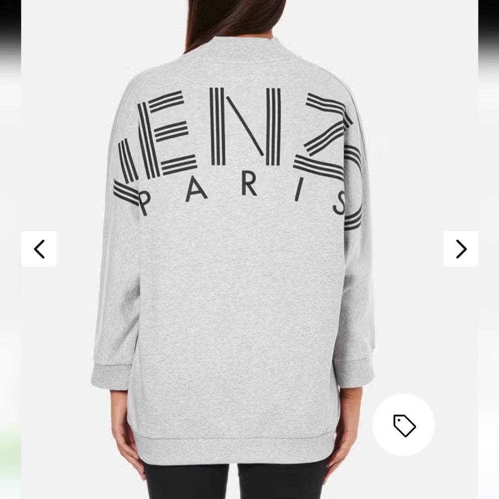 Kenzo Light Gray V‑Neck Oversized Sweatshirt - Picture 2 of 16